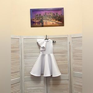 Girls Neoprene Scuba White Pageant Interview Dress Sz 14
